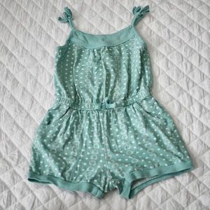 Old Navy Green Heart Print Romper Size 2T